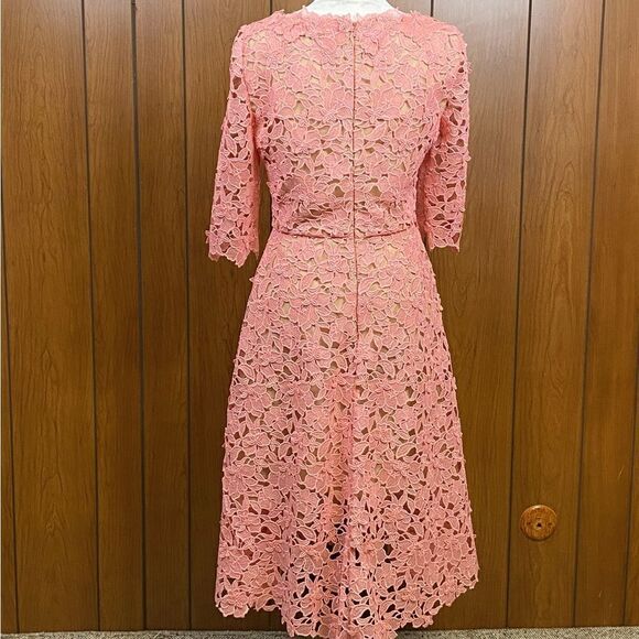 Oscar De La Renta Floral Guipure Lace Midi Dress size 6 - Picture 8 of 14